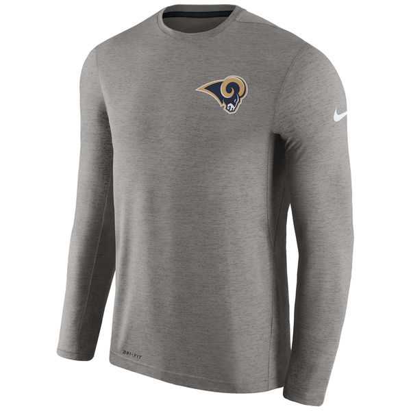 Men's Los Angeles Rams Nike Charcoal Coaches Long Sleeve Performance T-Shirt,We sell and wholesale Men's Los Angeles Rams Nike Charcoal Coaches Long Sleeve Performance T-Shirt on line form chian!